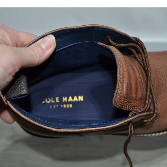 Cole Haan Men's Adam's Grand Chukka Brown Leather Boots Size 9.5 - Picture 8 of 9